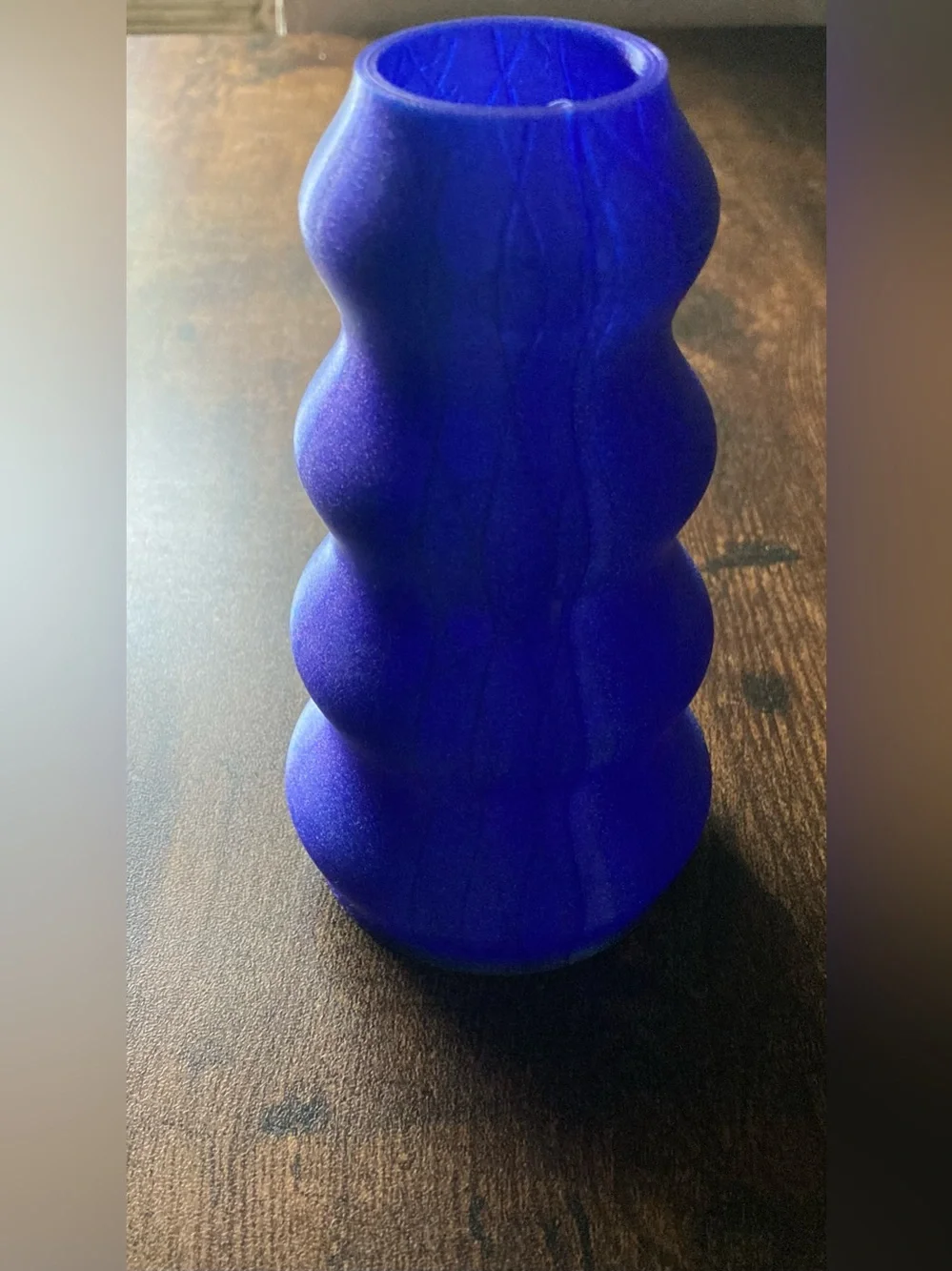 Modern Sculpted Bubble Vase in Cobalt Blue